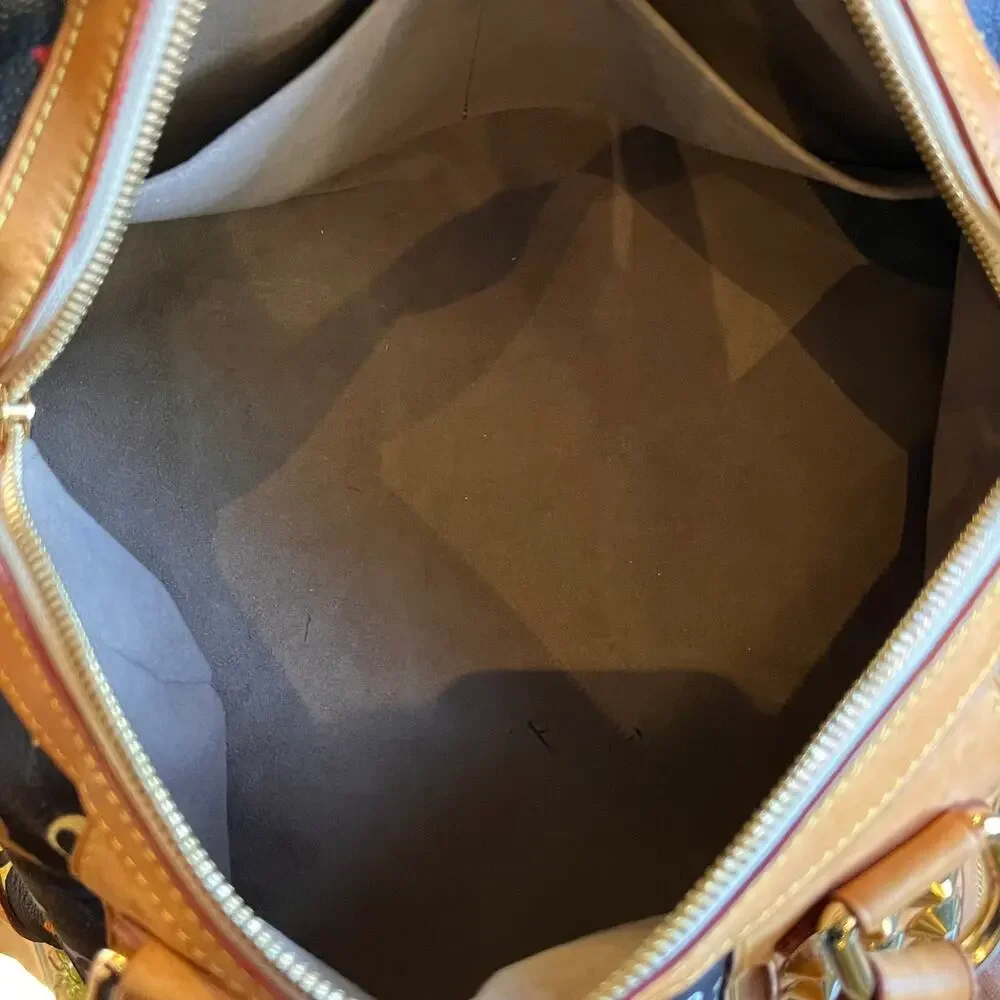 LOUIS VUITTON Courtney MM Black Monogram Multicolor Canvas Satchel Bag